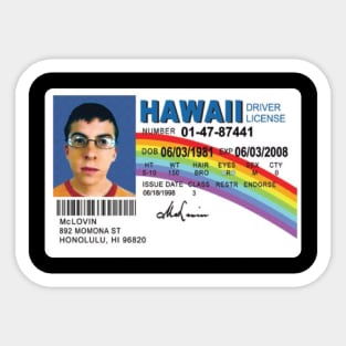 McLovin - Hawaii License Drive Sticker